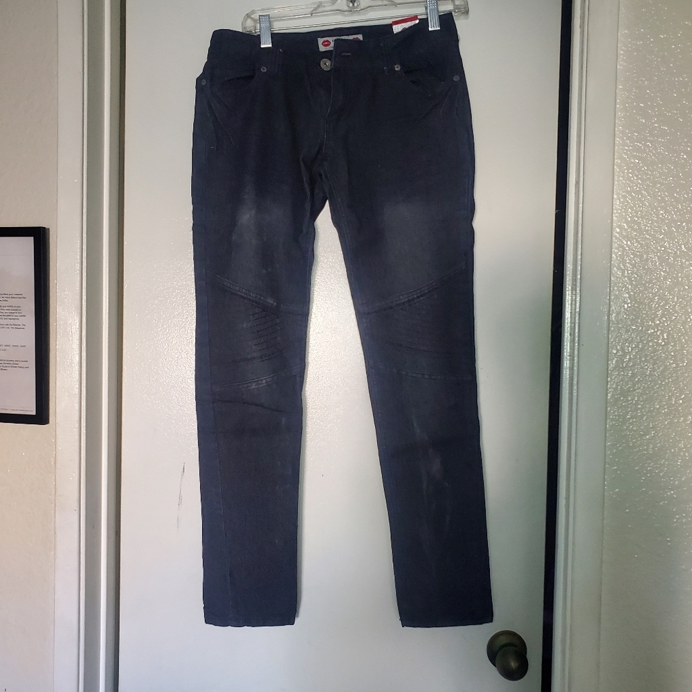 Women's (Black) Denim Jeans w/Asymmetrical Details - NWT